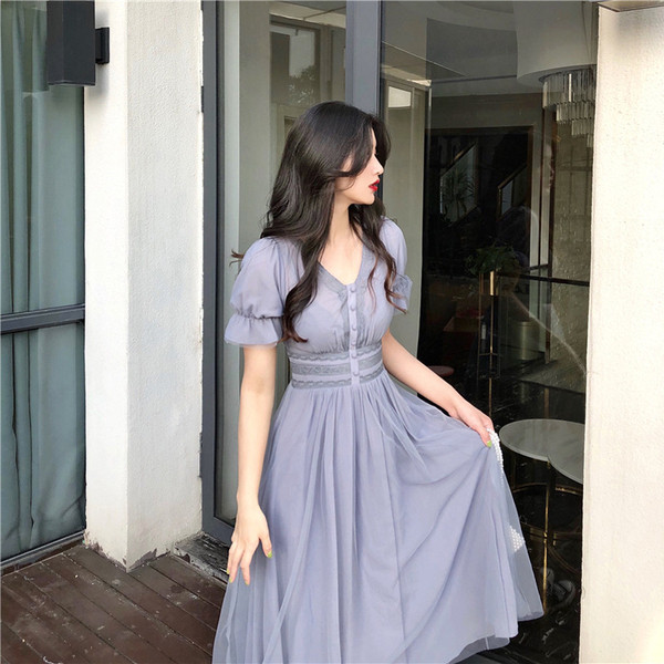 Rochie de dama actuala in doua culori - albastru si roz