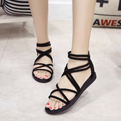 Sandale casual dama cu fermoar in doua culori