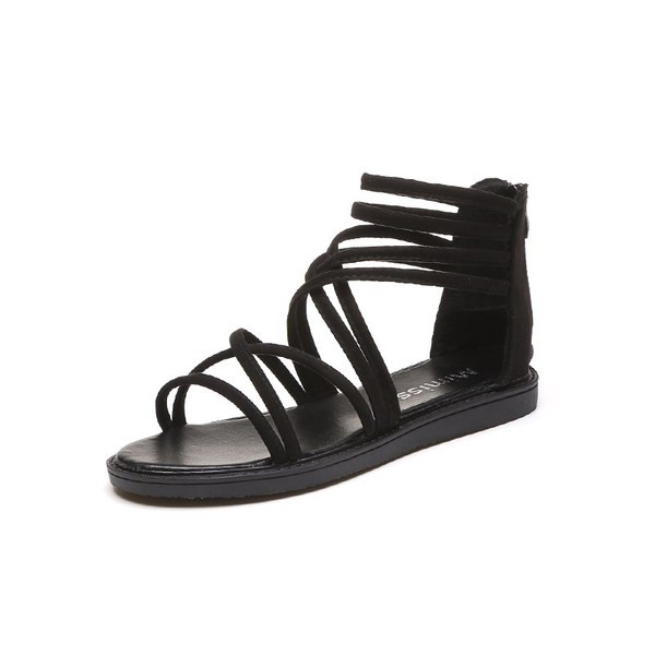 Sandale casual dama cu fermoar in doua culori