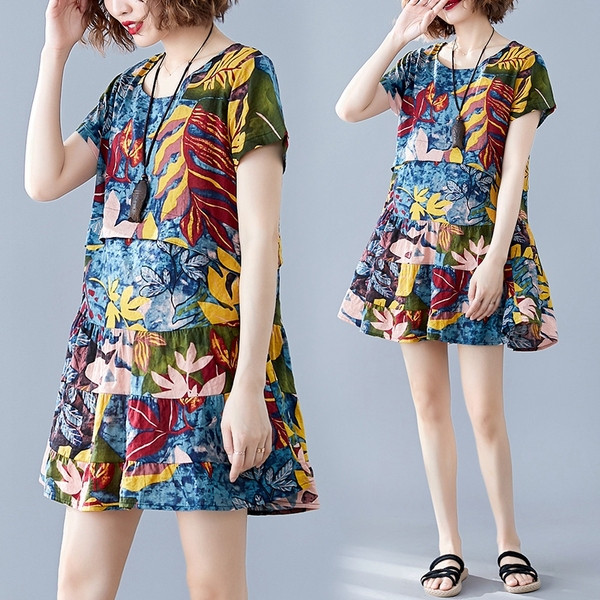 Rochie casual dama cu model floral - model croiat