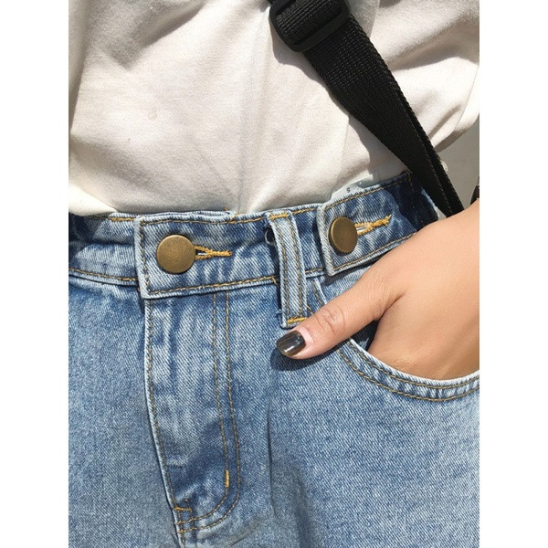 Blugi scurti de dama la moda cu buzunar cu talie inalta in albastru