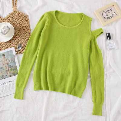 Bluză de damă modernă cu decolteu O - trei culori