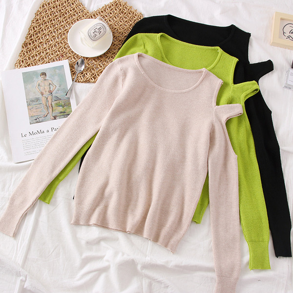 Bluză de damă modernă cu decolteu O - trei culori