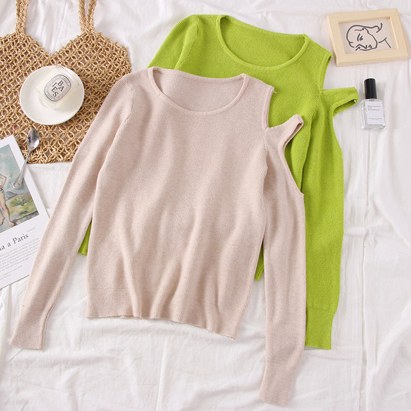 Bluză de damă modernă cu decolteu O - trei culori