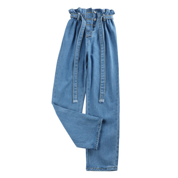 Blugi de dama moderni in albastru cu nasturi