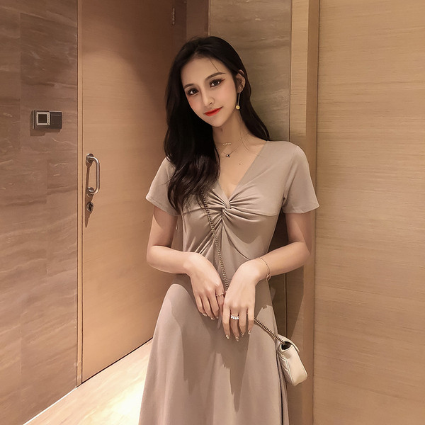 Rochie casual de dama in doua culori cu maneca scurta