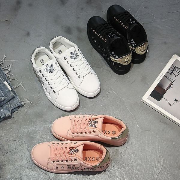 Adidași moderni de damă cu pietre în alb, roz și negru