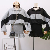 Rochie sport de dama model nou in gri si negru