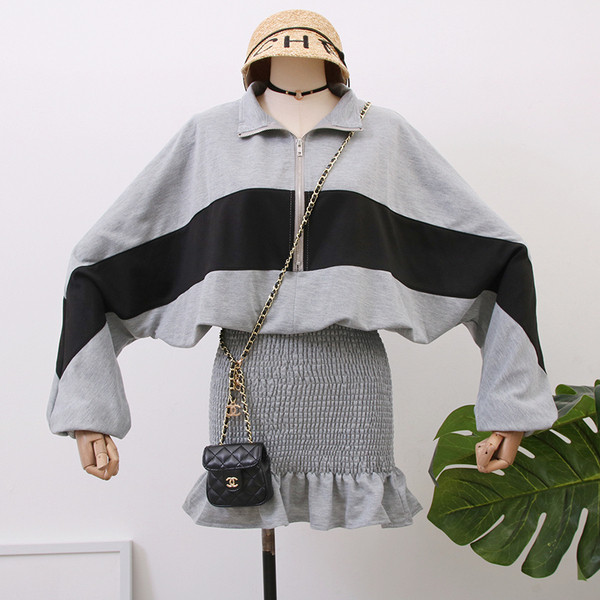 Rochie sport de dama model nou in gri si negru