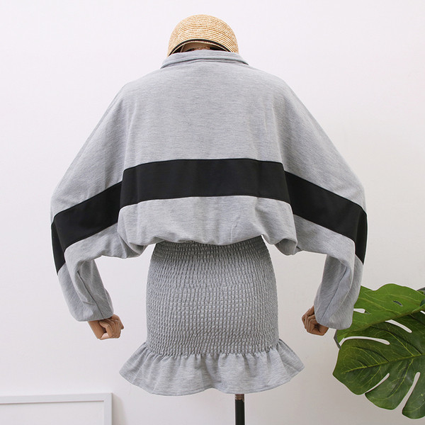 Rochie sport de dama model nou in gri si negru