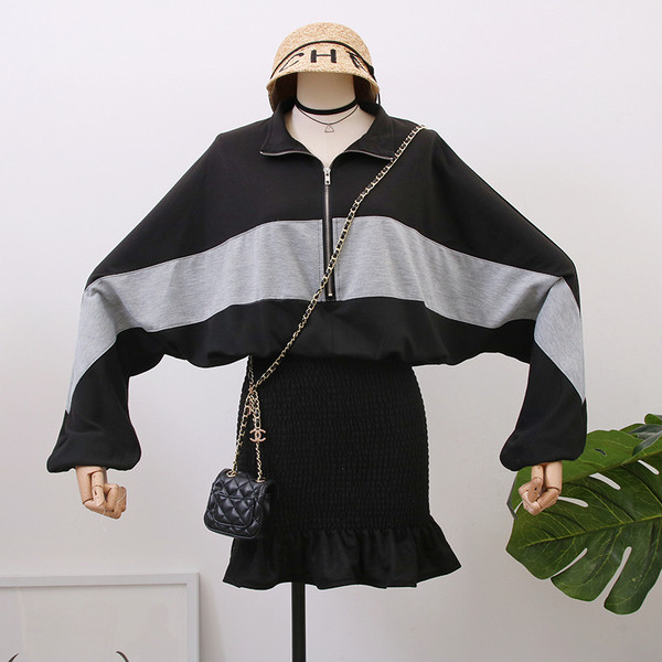 Rochie sport de dama model nou in gri si negru