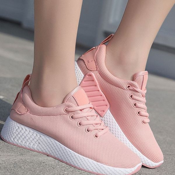 Tenisi casual dama cu sireturi in alb, roz si negru