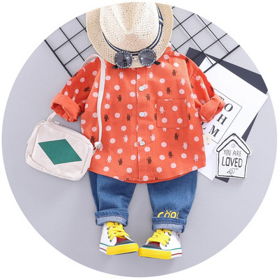 Set bebe model nou pentru baieti camasa + blugi