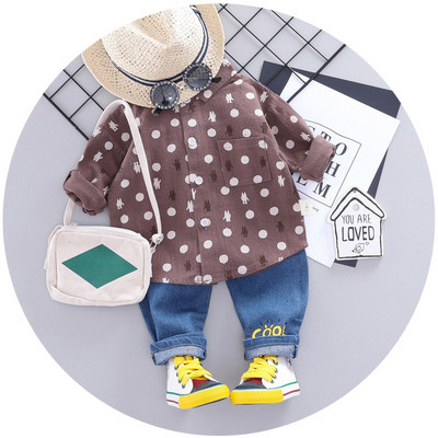 Set bebe model nou pentru baieti camasa + blugi