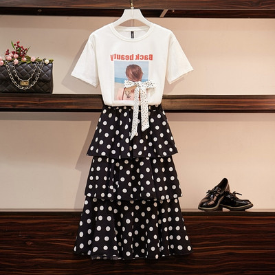 Κομψό και μοντέρνο γυναικείο σετ φούστα + μπλούζα σε δύο χρώματα