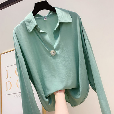 Cămașă de damă cu guler și mâneci lungi în mai multe culori