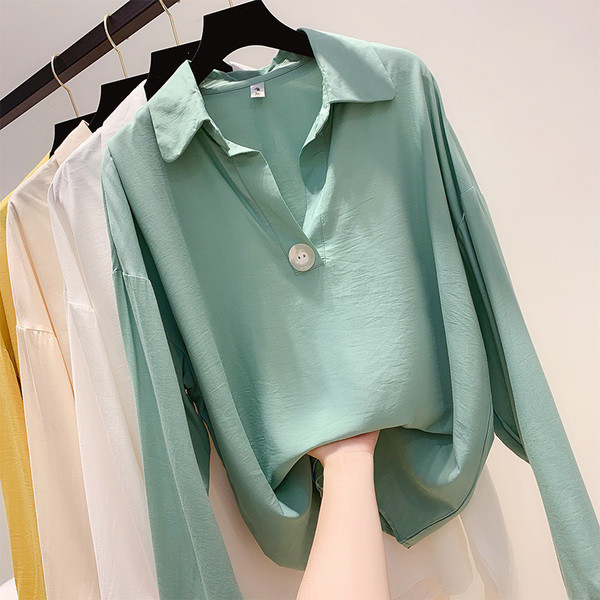 Cămașă de damă cu guler și mâneci lungi în mai multe culori