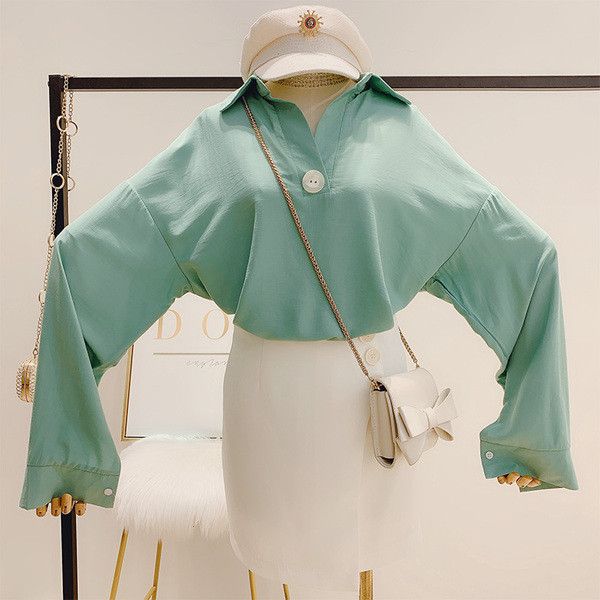 Cămașă de damă cu guler și mâneci lungi în mai multe culori