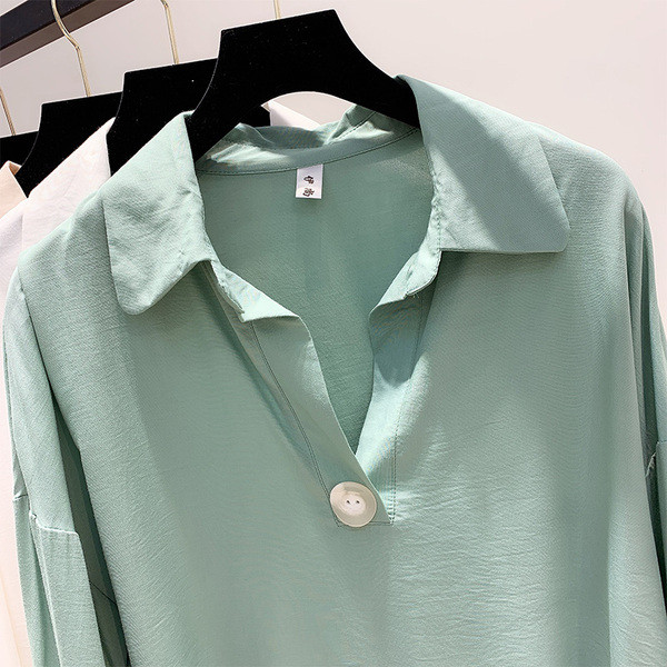 Cămașă de damă cu guler și mâneci lungi în mai multe culori