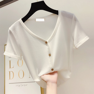 Bluza de dama cu maneca scurta si nasturi in mai multe culori