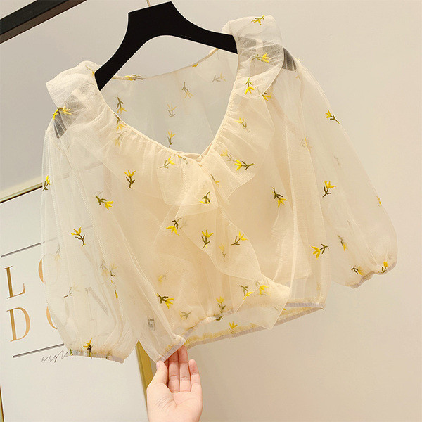 Bluză de damă elegantă cu decolteu în V în două culori