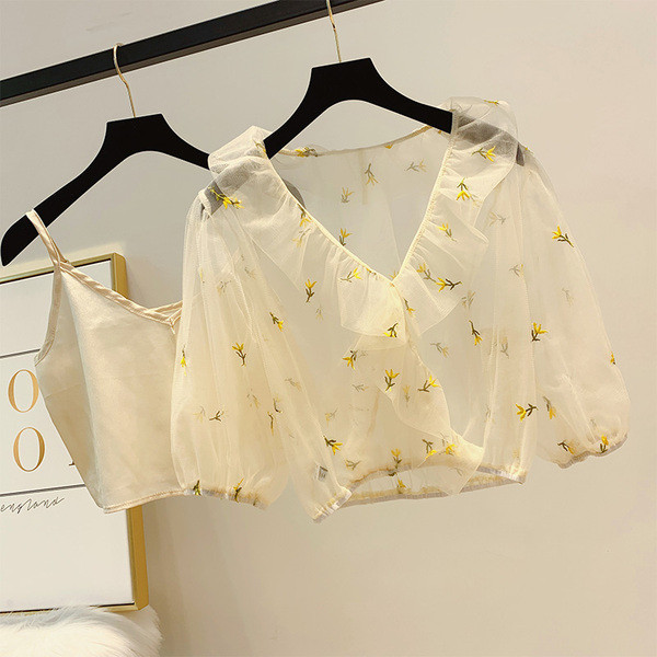 Bluză de damă elegantă cu decolteu în V în două culori