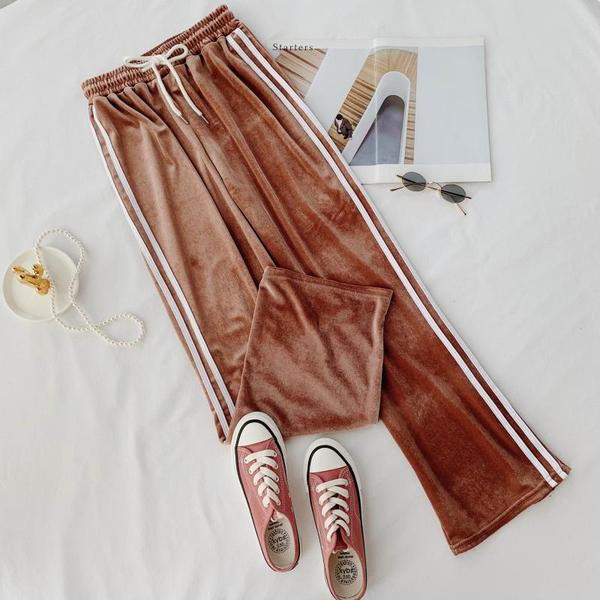 Pantaloni lungi dama casual cu margini si cravate in mai multe culori