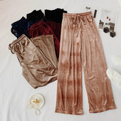 Pantaloni lungi dama casual cu cravate si talie inalta