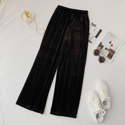 Pantaloni lungi dama casual cu cravate si talie inalta