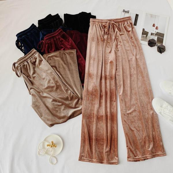 Pantaloni lungi dama casual cu cravate si talie inalta