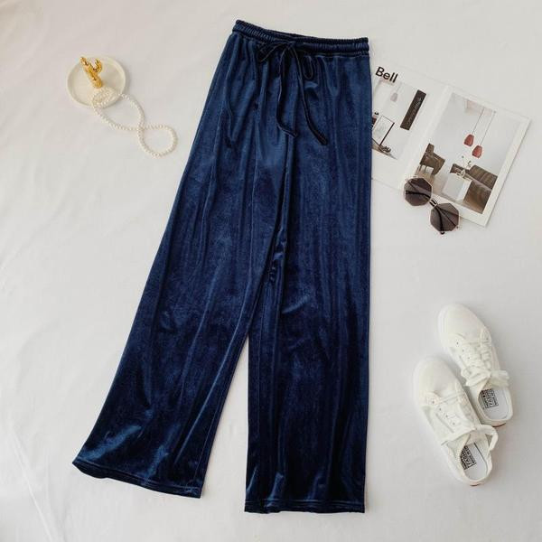 Pantaloni lungi dama casual cu cravate si talie inalta