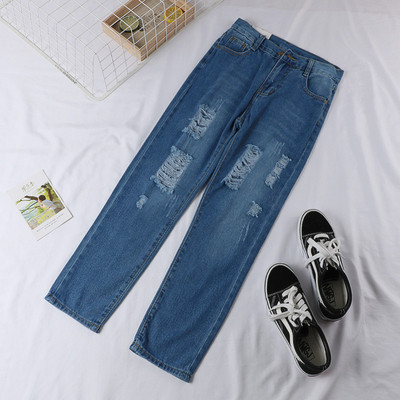 Blugi casual dama in doua culori - cu motive rupte