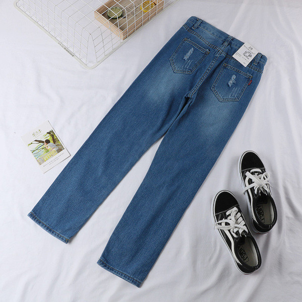 Blugi casual dama in doua culori - cu motive rupte