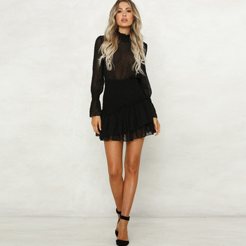 Rochie moderna de dama cu maneci lungi in trei culori