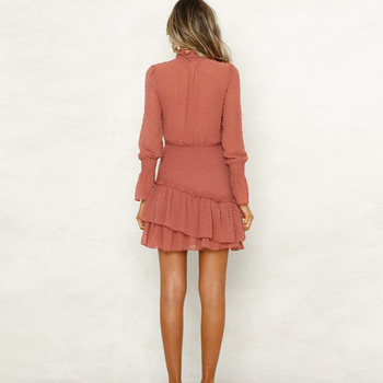 Rochie moderna de dama cu maneci lungi in trei culori