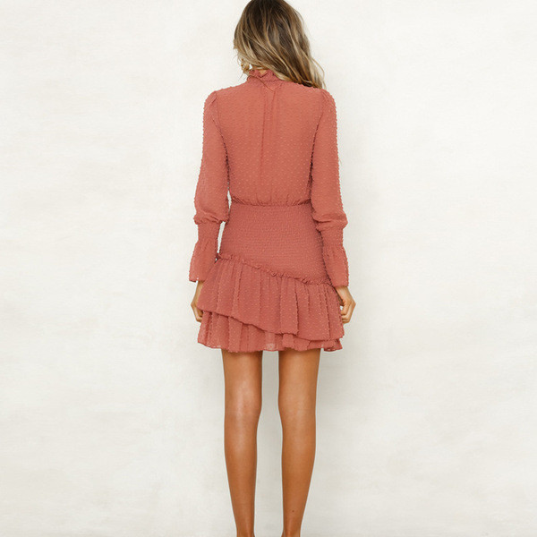 Rochie moderna de dama cu maneci lungi in trei culori