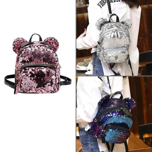 Rucsac modern de dama cu paiete in trei culori