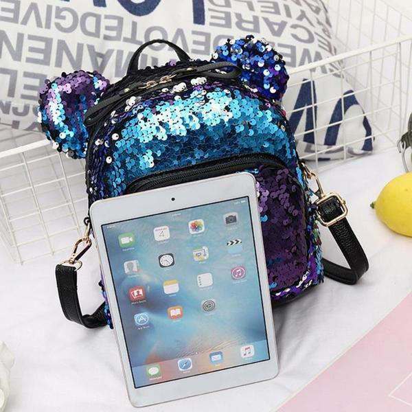 Rucsac modern de dama cu paiete in trei culori