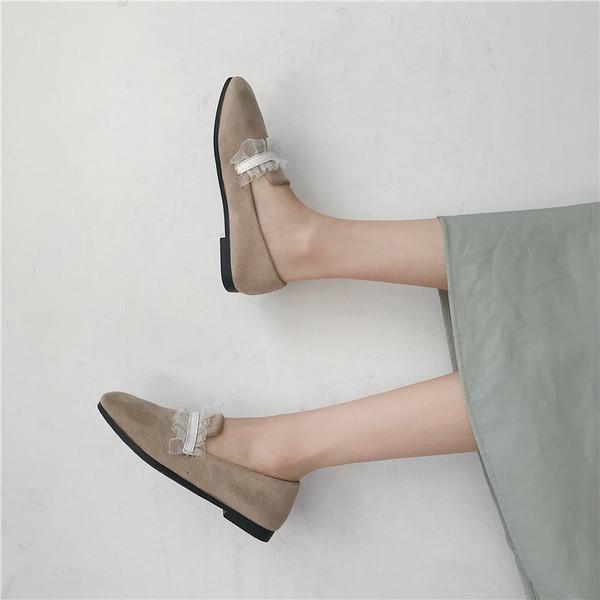 Mocasini eleganti de dama din piele intoarsa ecologica in negru si maro