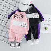 Set sport bebelus pentru fete in roz si negru