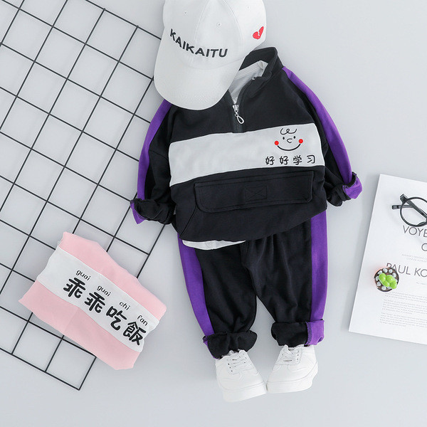 Set sport bebelus pentru fete in roz si negru