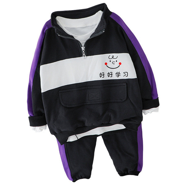 Set sport bebelus pentru fete in roz si negru