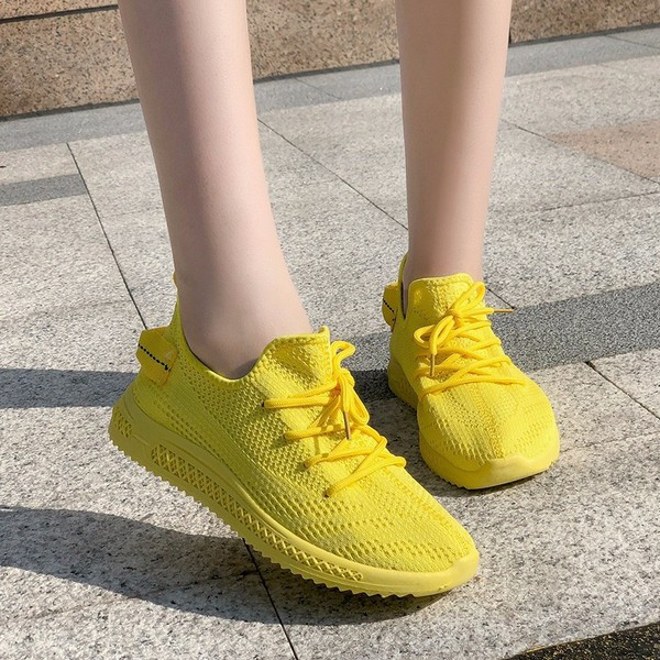 Καθημερινά  γυναικεία αθλητικά παπούτσια με κίτρινο, κόκκινο και λευκό χρώμα