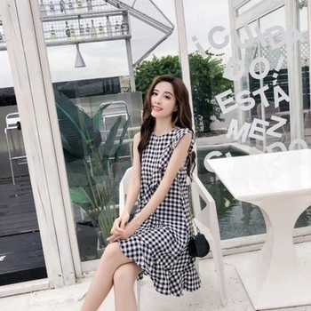 Rochie casual dama in carouri in trei culori