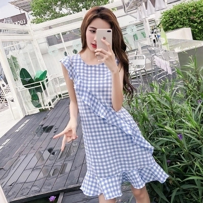 Rochie casual dama in carouri in trei culori