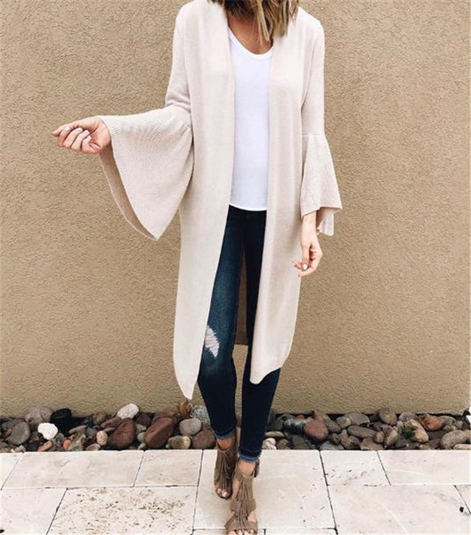 Cardigan lung de damă modern cu mâneci largi