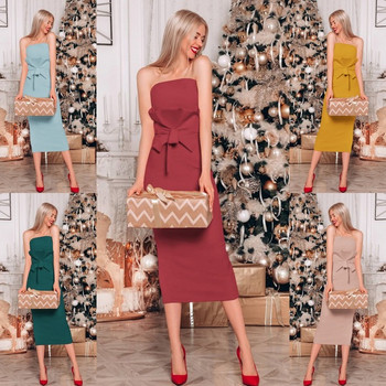 Rochie eleganta de dama cu panglica in mai multe culori