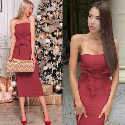 Rochie eleganta de dama cu panglica in mai multe culori