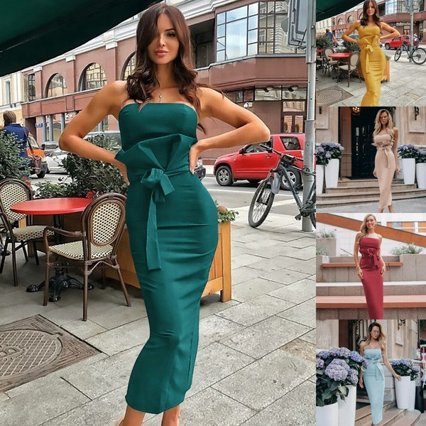 Rochie eleganta de dama cu panglica in mai multe culori