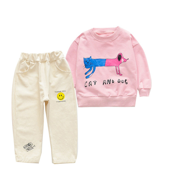 Set bebe model nou bluza + pantaloni roz si galben